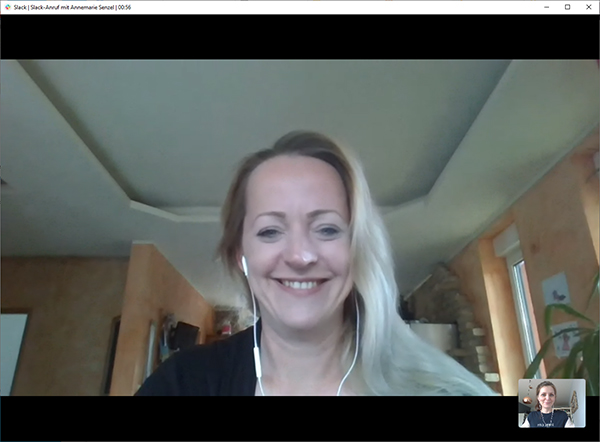 Annemarie und Anne im Videocall Annemarie und Anne im Videocall