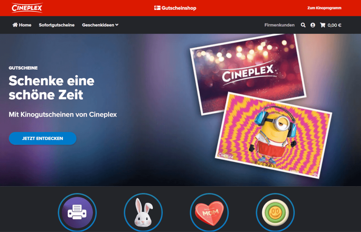 Cineplex Shop nach dem Relaunch