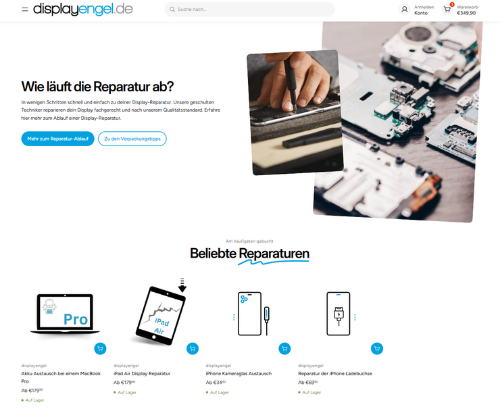 displayengel neues Design – Startseite