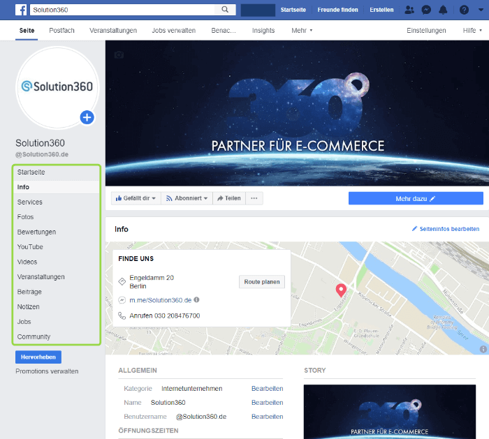 Facebook Screenshots Tabs