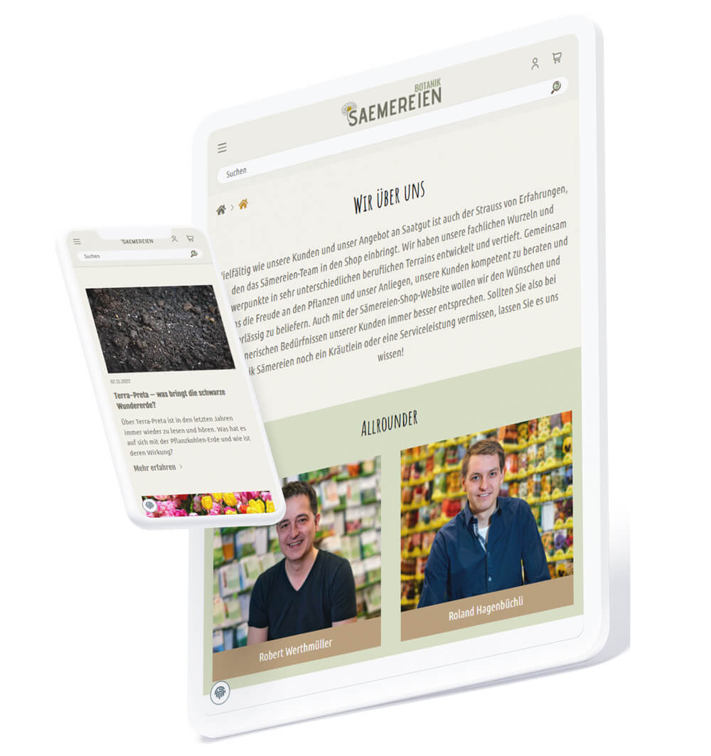 MockUp Saemereien Tablet und mobil
