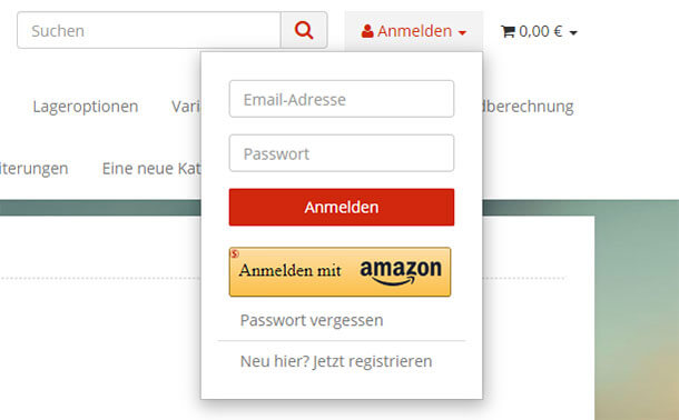 Amazon Pay Anmeldeprozess 2