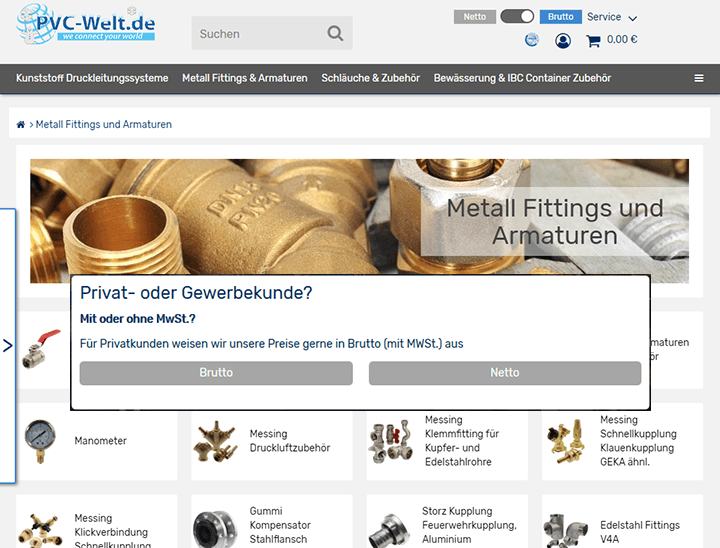 PVC-Welt Preisdarstellung