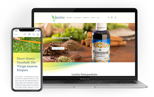 Laetitia auf verschiedenen Geräten Laetitia JTL Referenzshop