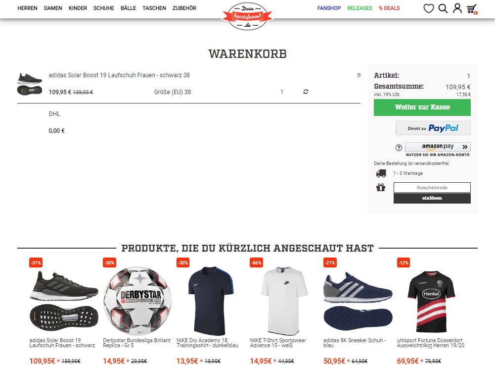 Mit dem easyWarenkorb wird die Ansicht des Warenkorbs erweitert. Durch eine mitlaufende Sidebar hat der Kunde die Gesamtsumme immer im Blick, egal wie viele Positionen der Warenkorb enthält. Und egal an welcher Position sich der Kunde gerade im Viewport befindet: der easyWarenkorb ist da.
